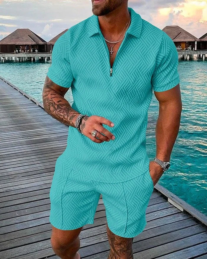 Lake Green Polo Shirt And Shorts Co-Ord