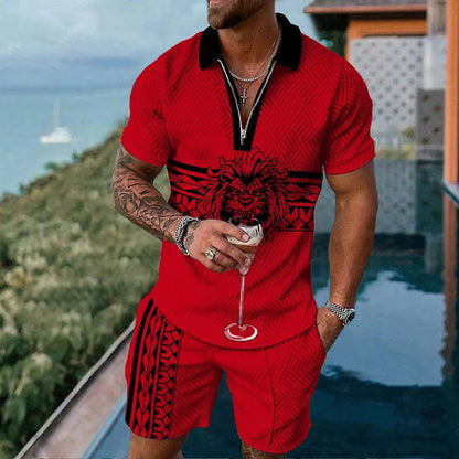 Lion Arc Polo Shirt And Shorts Co-Ord